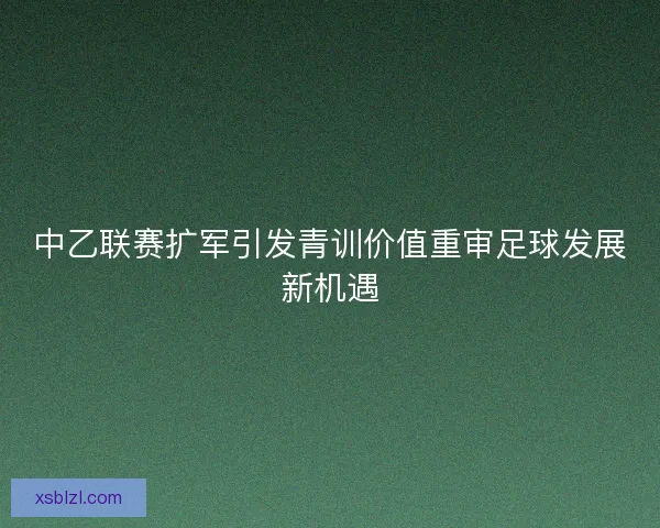 中乙联赛扩军引发青训价值重审足球发展新机遇