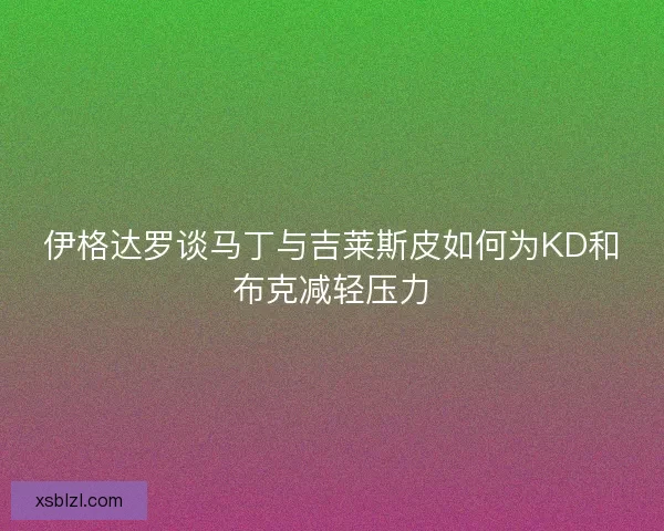 伊格达罗谈马丁与吉莱斯皮如何为KD和布克减轻压力