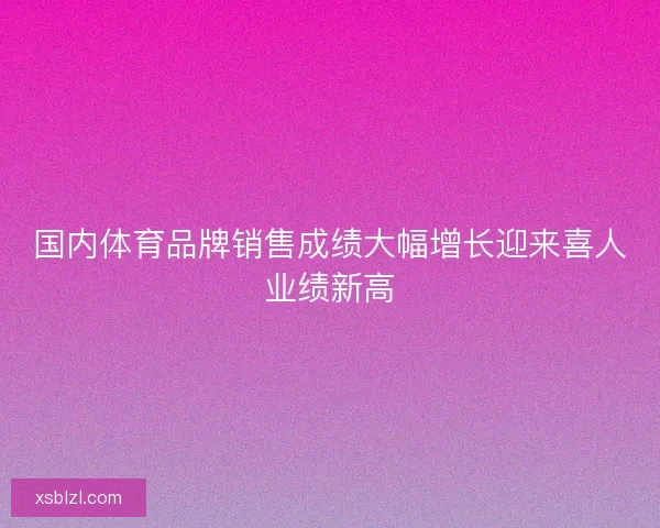 国内体育品牌销售成绩大幅增长迎来喜人业绩新高